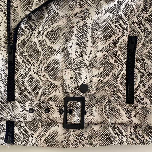 Vintage Monochrome Snakeskin Faux Leather Jacket - Picture 3 of 5